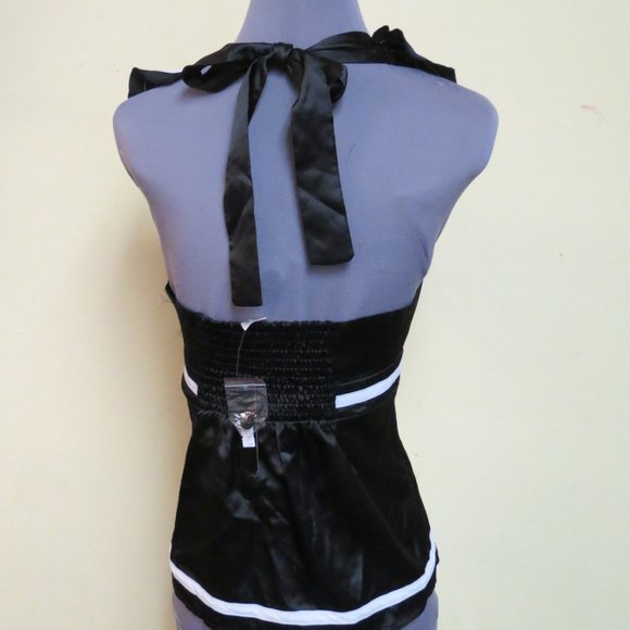 Black sexy Halter Top with Ruffle, Oh YES, Nwt S - Picture 5 of 7
